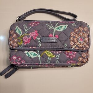 Mickey Mouse & Friends Gray Floral Wristlet Disney x Vera Bradley